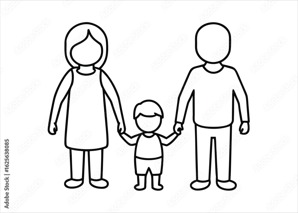 Fototapeta premium Heartwarming sketch depicting a parent and child sharing a tender moment of love and connection through simple linework
