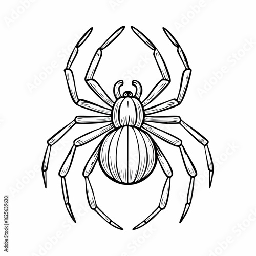 Detailed Sketch of a Spider: Intricate Line Work and Anatomical Accuracy Depiction
