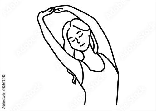 Elegant continuous line art portrait of a woman in a minimalist single stroke design showcasing artistic simplicity and refined beauty