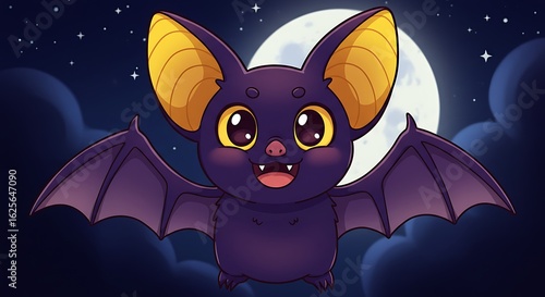 Purple bat with stars and yellow ears