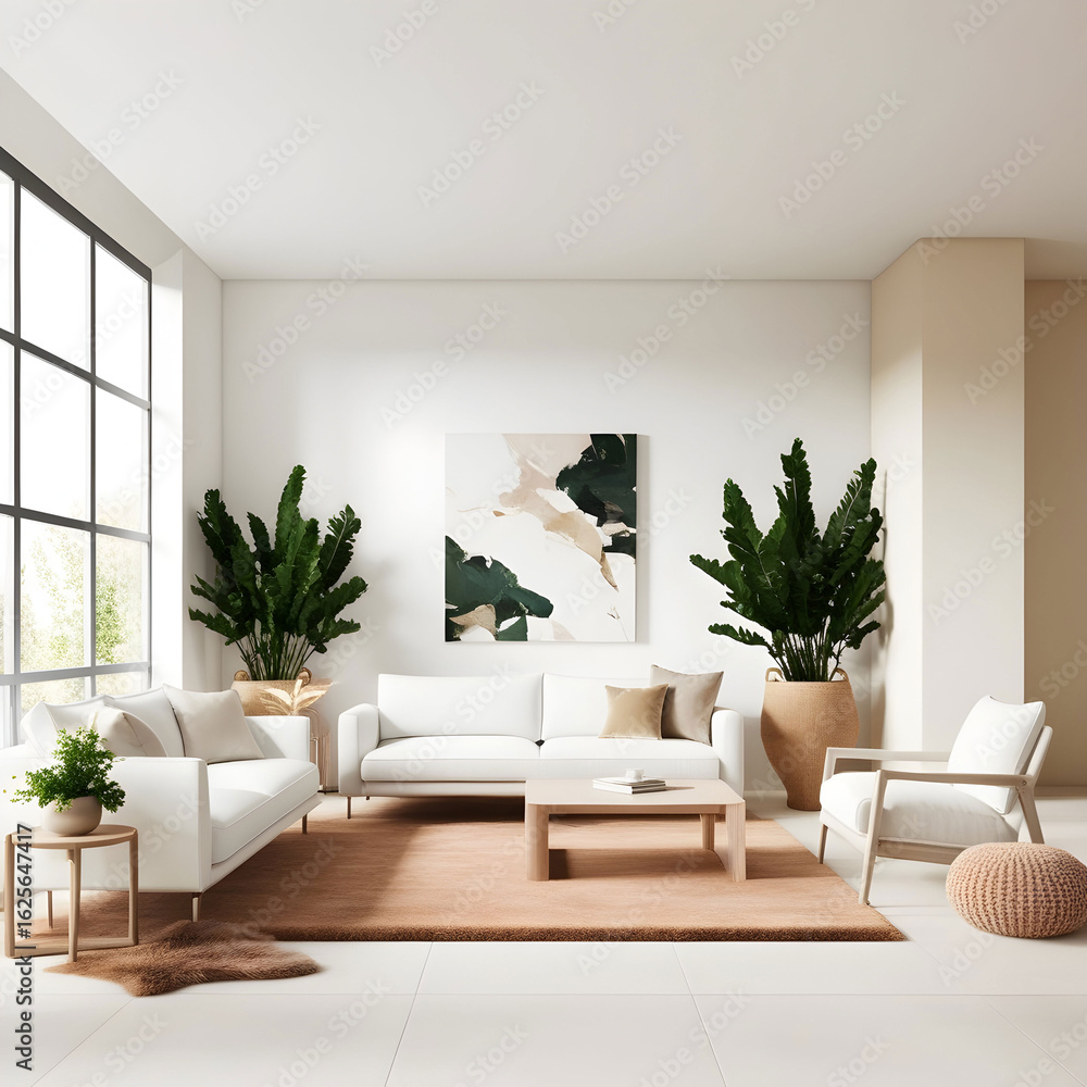 Fototapeta premium A serene and inviting living room interior
