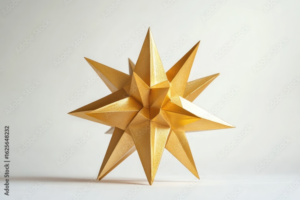 Fototapeta premium Golden origami star, intricate design