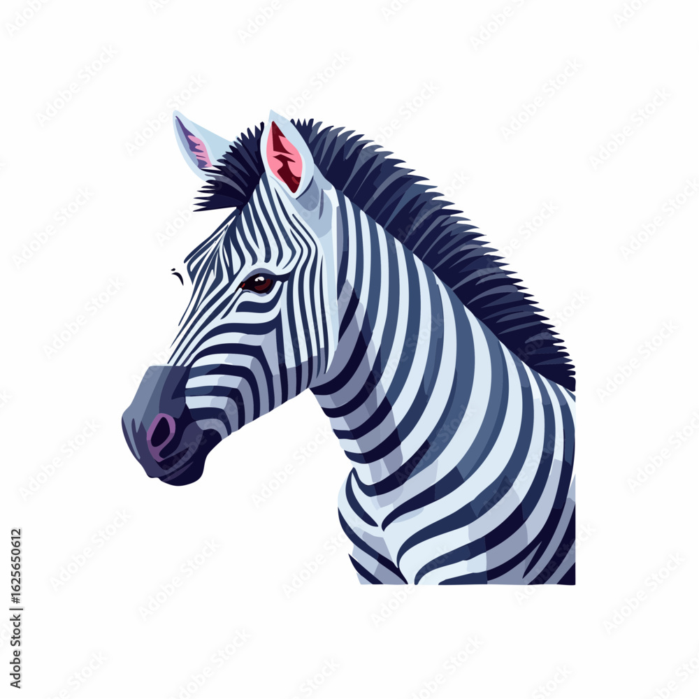 Fototapeta premium Striking Zebra Portrait: A Captivating Illustration of Wildlife Elegance and Natural Beauty