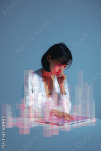 young woman in a city