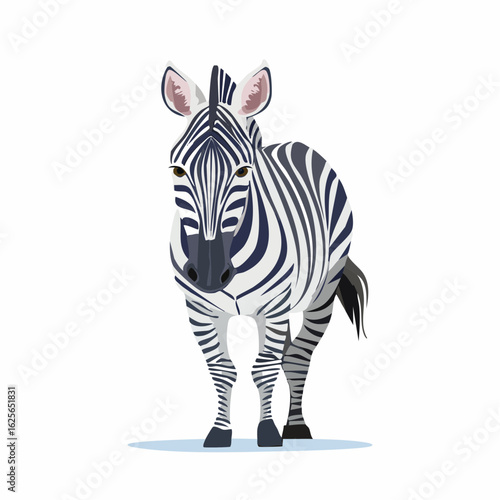 Striking zebra illustration showcasing black and white stripes against a clean background