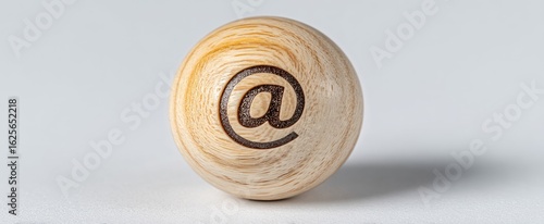 Wooden sphere with an email symbol