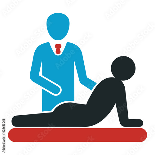 doctor Massaging his patient silhouette vector illustration