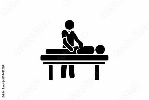 doctor Massaging his patient silhouette vector illustration