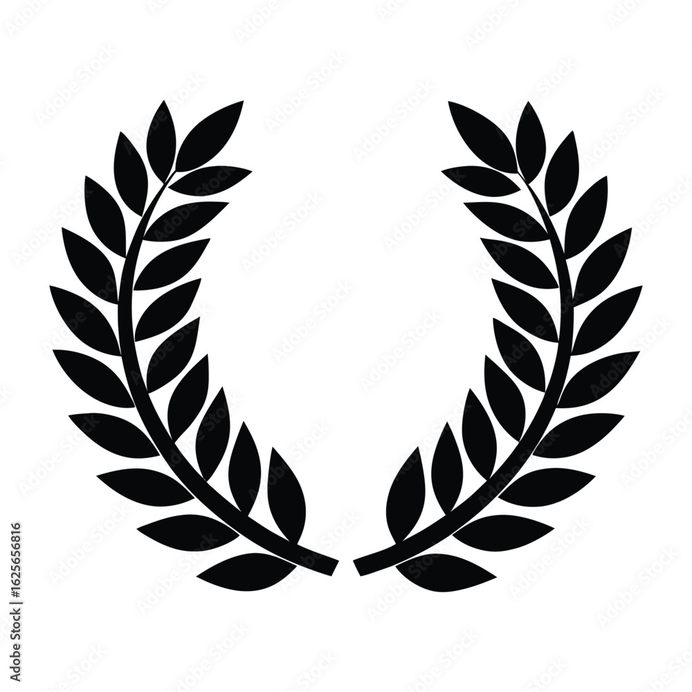 Obraz premium Black Award Laurel Emblem for Honor and Glory