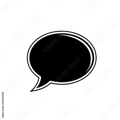 Speech & Chat Bubble Icons
 A set of simple, modern black and white vector icons representing speech and chat bubbles. This collection is perfect for use in messaging apps, communication websites