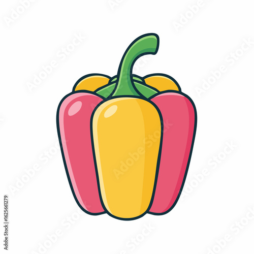 Colorful Cartoon Bell Pepper Illustration: A Fresh and Vibrant Addition to Any Design