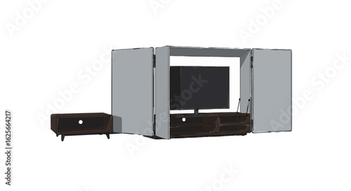Home furniture shop modern entertainment center tv stand with storage cabinets and shelves for living room furniture online vector