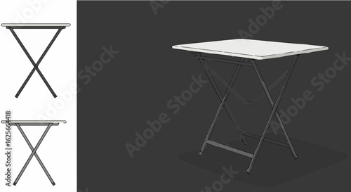 Home furniture shop folding table square top metal frame portable event display trade show table for sale online now at low prices vector