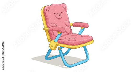 Home furniture buy cute pink teddy bear chair for kids online best price foldable comfy cartoon character chair for children vector