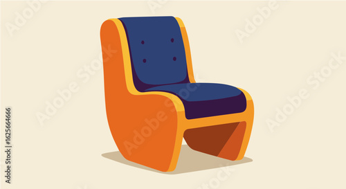 Home furniture modern orange and blue chair furniture design seating comfort stylish interior home decor contemporary art 100 vector