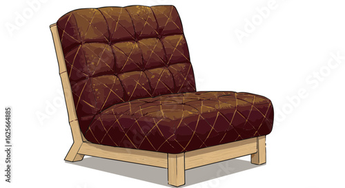 Home furniture buy comfortable upholstered armchair with wooden frame online modern living room furniture single sofa chair for home vector