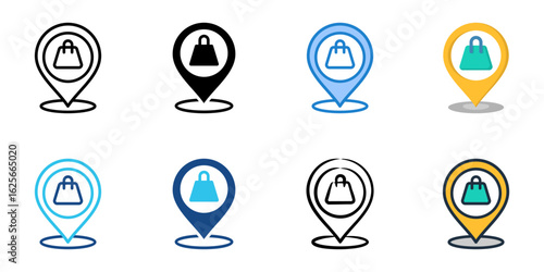 Shop local icon set multiple style collection 
