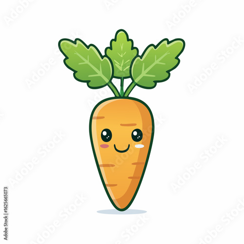 Adorable Cartoon Carrot Character Isolated on White Background for Design and Illustration
