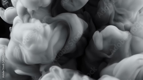 Ethereal White Smoke Cloud: Dynamic Abstract Motion Background, Fluid Forms