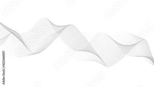 Abstract vector background with black wavy lines. Abstract wave element for design. Digital frequency track equalizer.