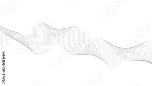 Abstract vector background with black wavy lines. Abstract wave element for design. Digital frequency track equalizer.