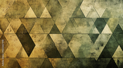 Wallpaper Mural Geometric, textured background of overlapping triangles in muted earth tones Torontodigital.ca