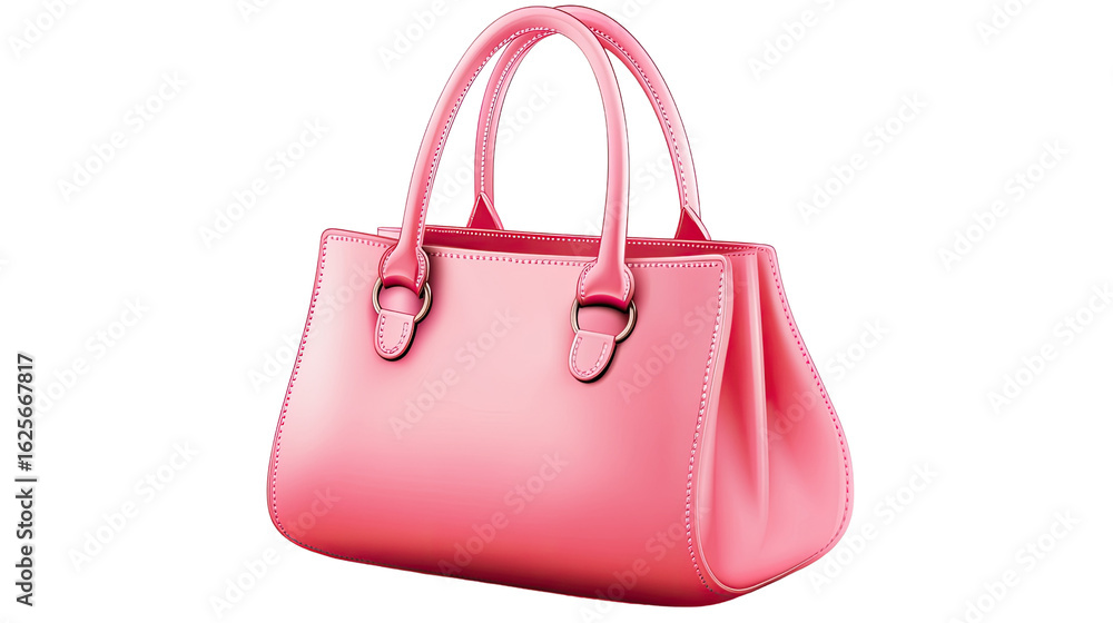 Naklejka premium pink purse on white background