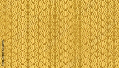 金色の鱗文様を反復構成した神道幾何学背景