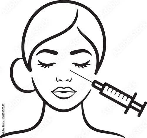 Cosmetic Injection Procedure Vector Illustration of Beauty Treatment