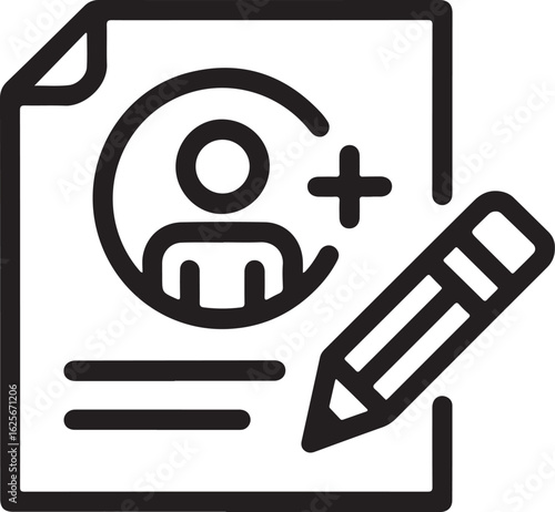 Add User Vector Icon Representing New Account Creation and Registration