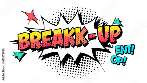 Breakup comic book speech bubble vector illustration for graphic design and social media content creation