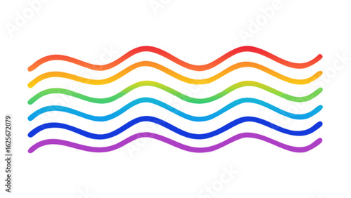 Rainbow wave vector illustration, colorful wavy lines design element for banner, background and creative art