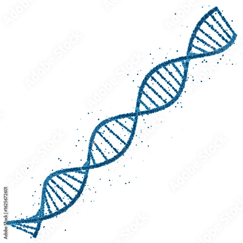 3d structure of neon glowing DNA strands isolated on transparent background. Medical science, genetic biotechnology, chemistry biology, gene cell concept	