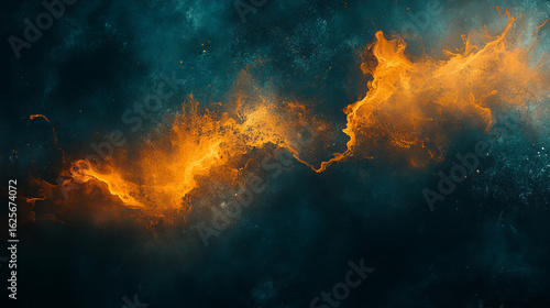 Wallpaper Mural Abstract swirling flames against a dark cosmic backdrop Torontodigital.ca