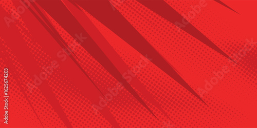 Red comic sunburst effect background with halftone. pop art comic-style vector background. Suitable for templates, sale banners, events, ads, web and pages, Background.