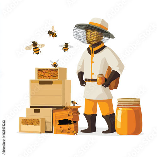 a beekeeper with net hat