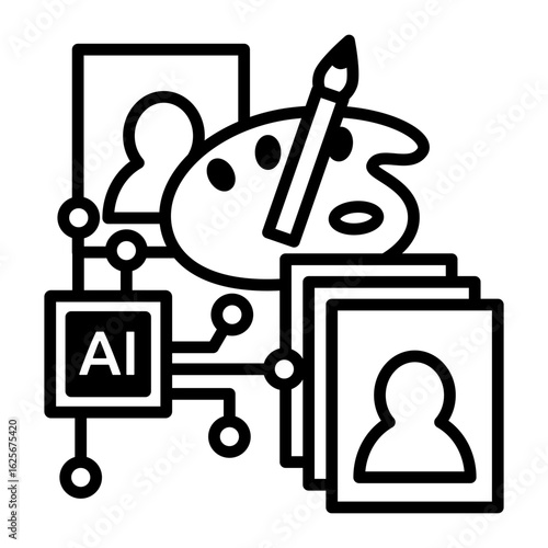 Multiple illustrations are generated from the original illustration using generative AI.