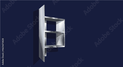 Home furniture modern silver wall mounted shelving unit for stylish home decor and storage solutions for contemporary living spaces vector