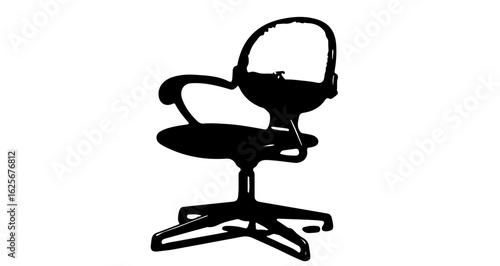 Home furniture office chair ergonomic desk chair computer chair task chair swivel chair adjustable chair black silhouette vector