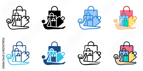 Shop till you drop icon set multiple style collection 
