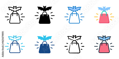 Midnight madness icon set multiple style collection 
