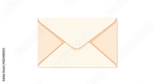 Closed Beige Envelope Vector Illustration
