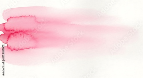 Pink watercolor brush stroke isolated on white background