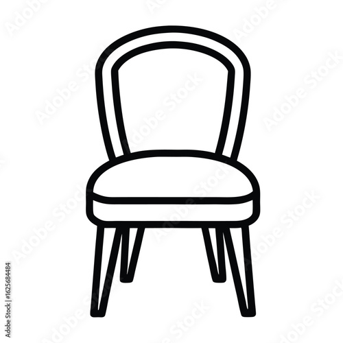 Simple outline drawing of a classic dining chair
