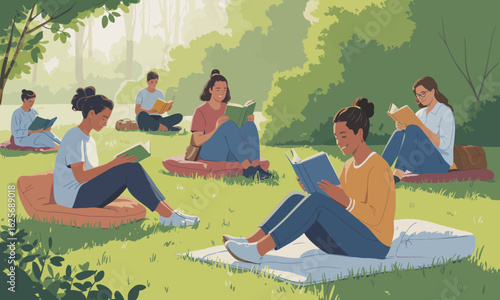 Outdoor Reading Circle: A Community of Readers in the Park