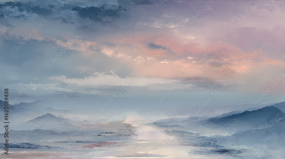 Fototapeta premium horizonless path traced by light fading into white