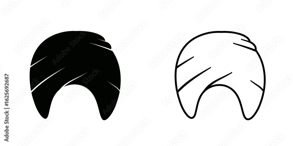 Naklejka premium Turban set icon isolated on white background.