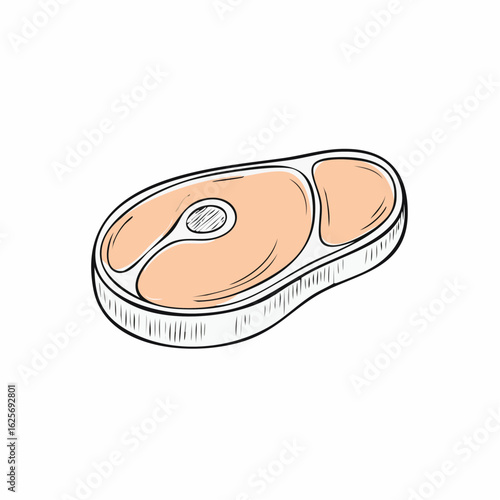 Delicately Illustrated Steak Cut: A Culinary Delight Representing Butchery and Gourmet Food