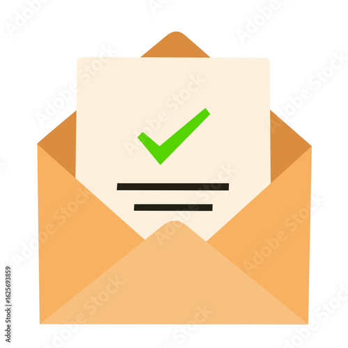 email in envelope with check mark illustration