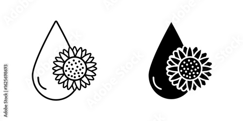 Sunflower oil set icon isolated on white background.